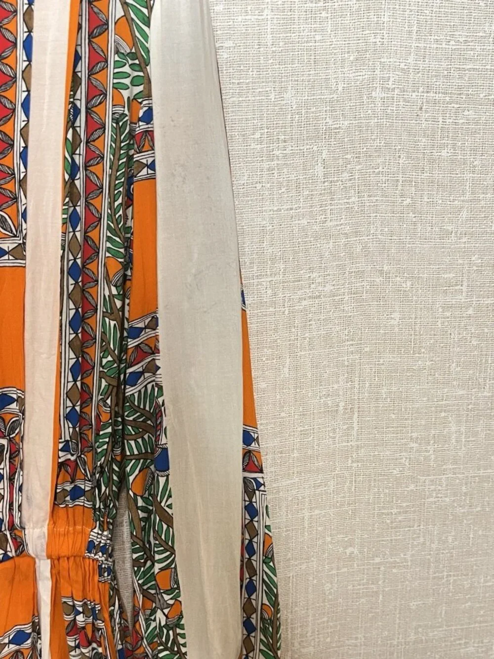 Tory Burch Dress Sz 8 Orange Brd Botanical Prnt Long Sleeve Maxi Boho Resort